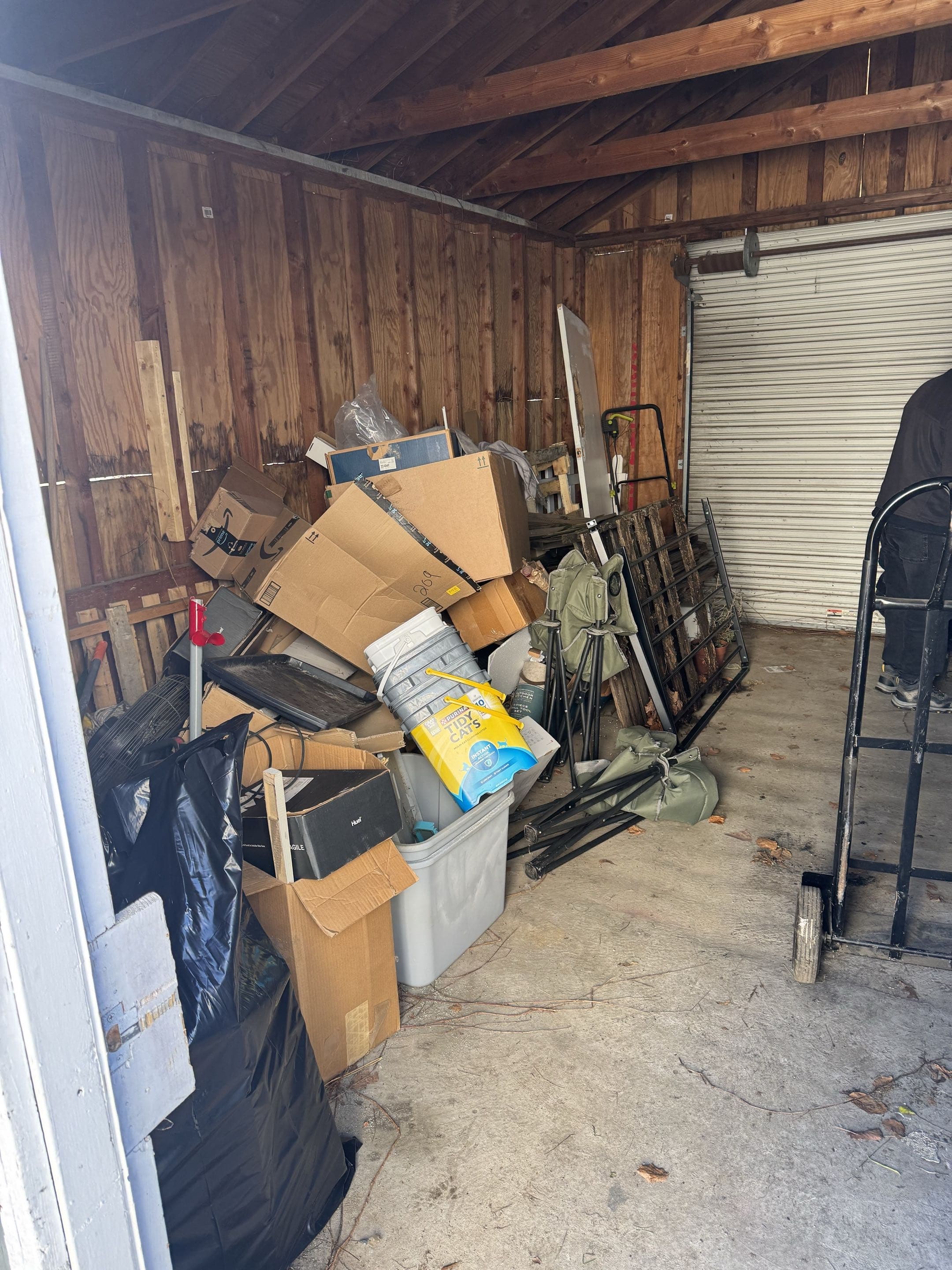 Storage unit clean out in progress