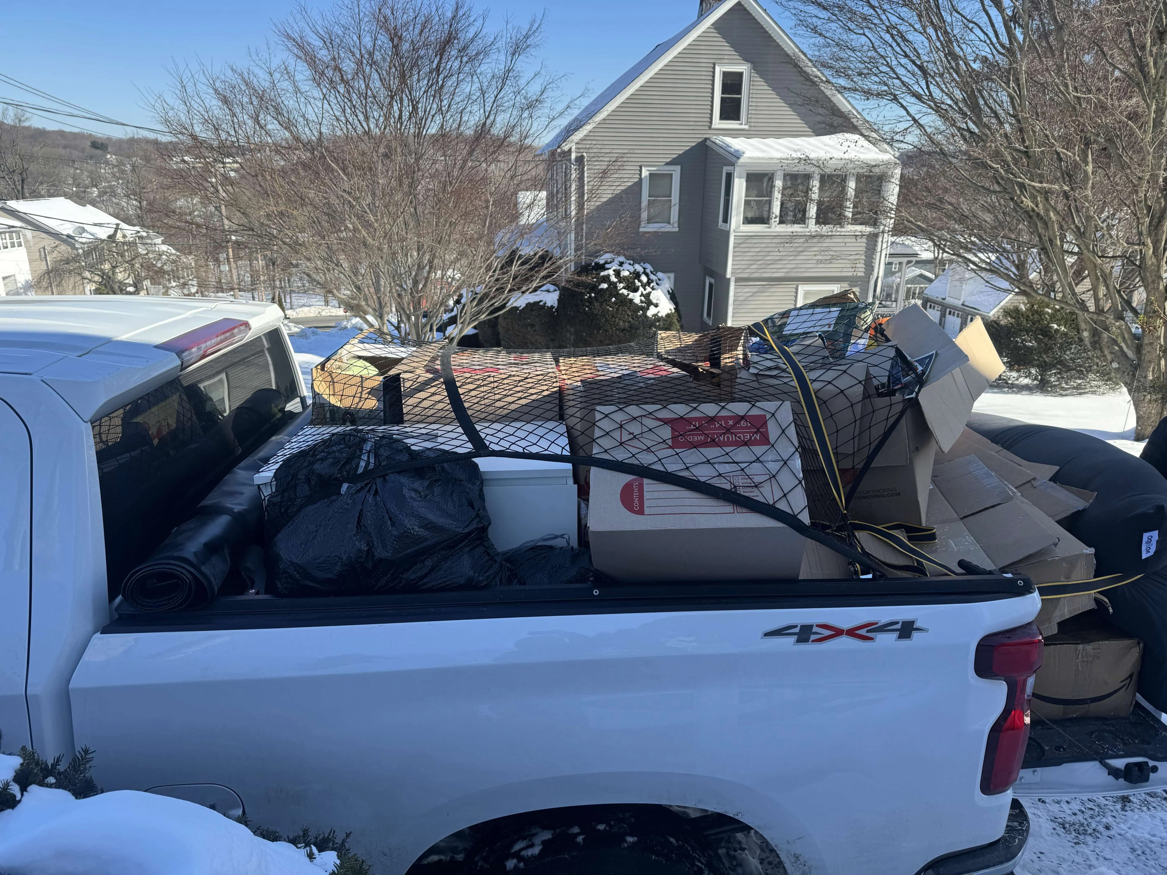 Truck loaded with bulk items for junk removal